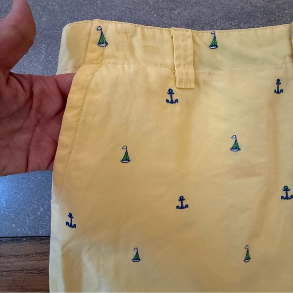 Lilly Pulitzer Yellow Nautical Embroidered Chino Skirt Size 12 - Picture 3 of 11